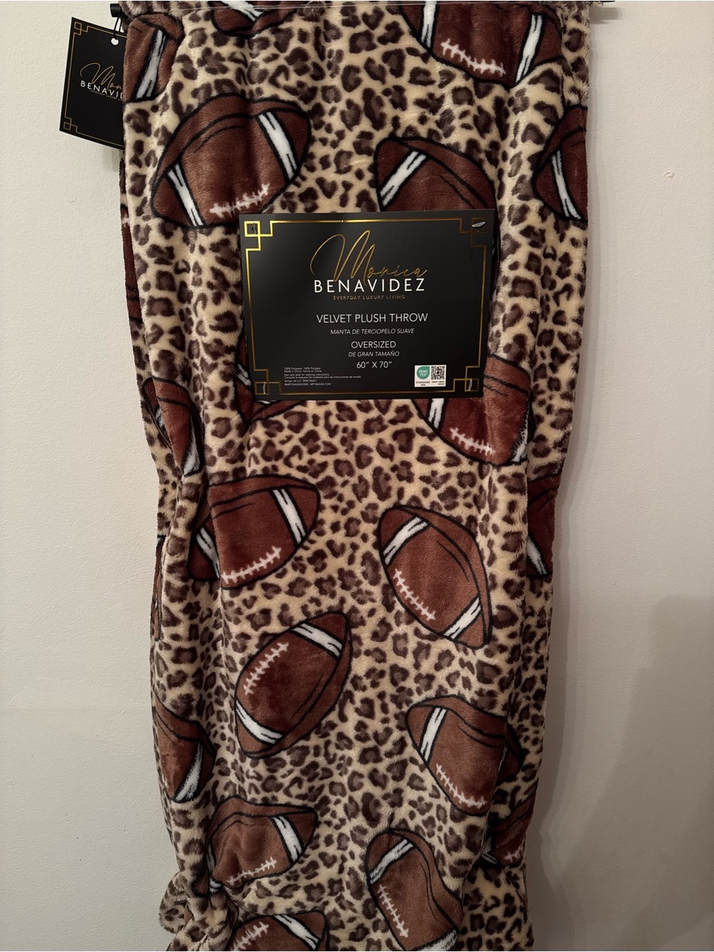 Football Leopard/ Cheetah Print Blanket